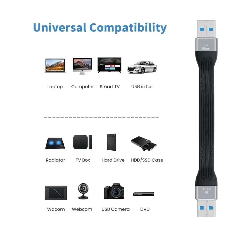 USB 3.0 Male to Male Cable 5 Inch Type A to A Cord for Data Transfer 10gbps